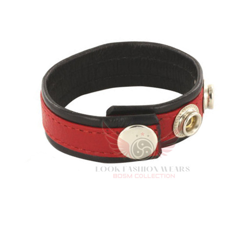 Rainbow Cock Ring Strap Black & Red