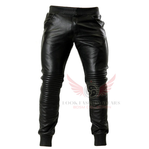 Black Leather Jogger pants