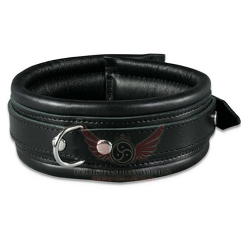 Cowhide Black Leather Padded Neck Collar