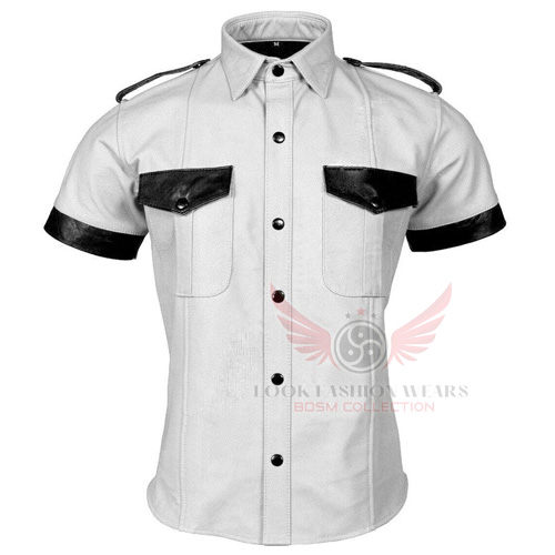 Genuine Leather Police Uniform Shirt