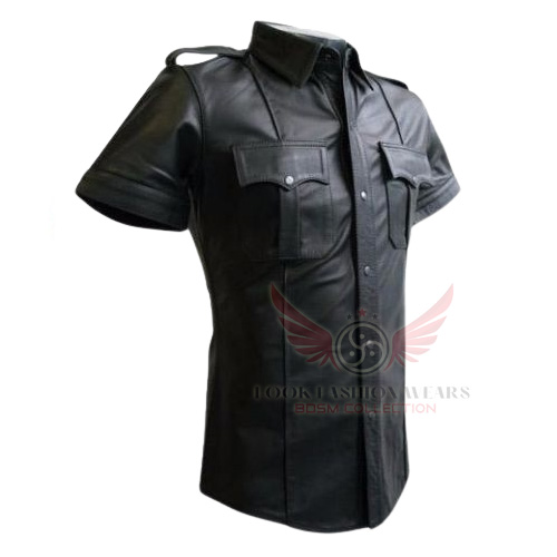 Genuine Real Black Sheep Leather Shirt