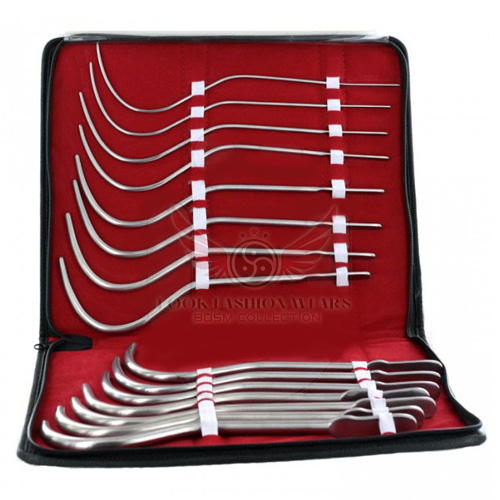 Van Buren Urethral Sounds Dilator J-Shaped Curved Set of 8 Pieces