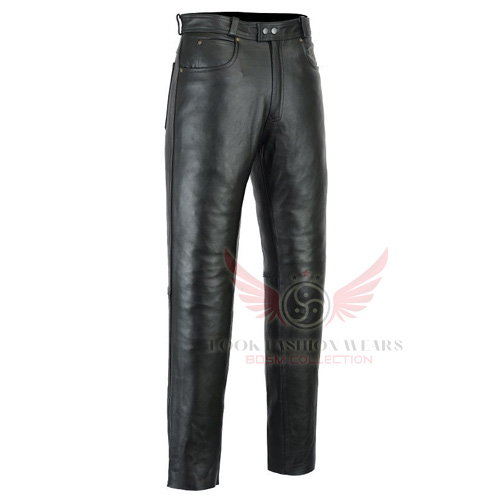 Men’s Cowhide Plain Leather Pants