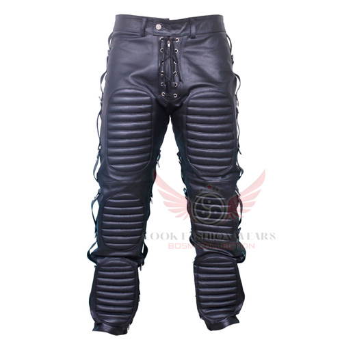 Men’s Real Black Leather Bondage Club wears pants