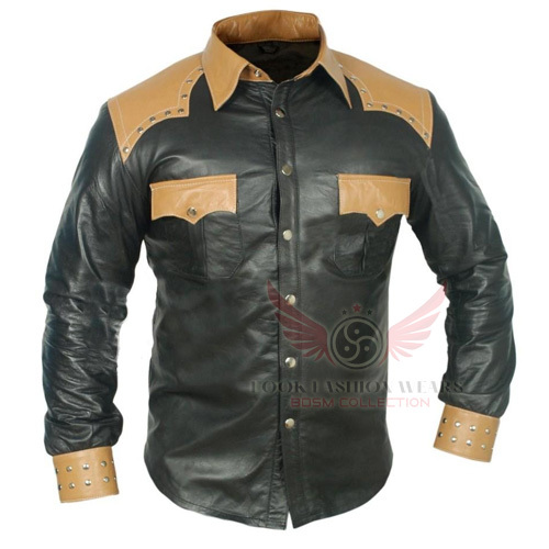 Men’s Real Leather full Sleeves Shirt