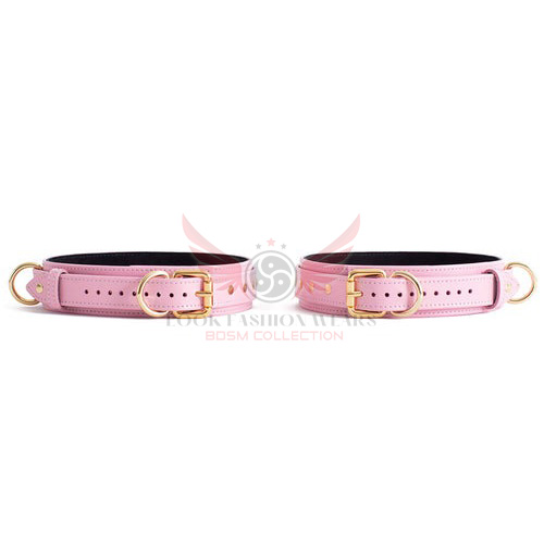 Pink Genuine Leather Thigh Cuffs