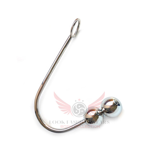 Stainless Steel Anal Hook with Double Ball 25mm