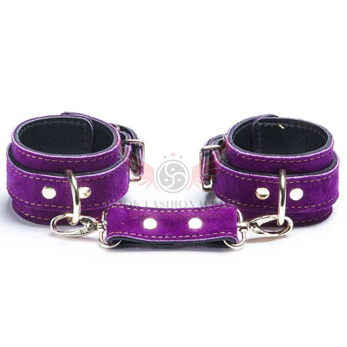 Suede Purple Leather Restraints Cuffs