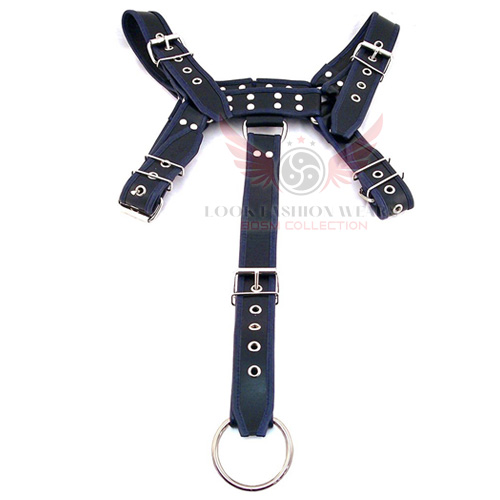 Leather Body Harness with Detachable Strap