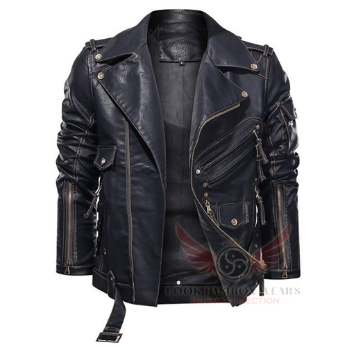 Men’s Biker Black Leather Jacket