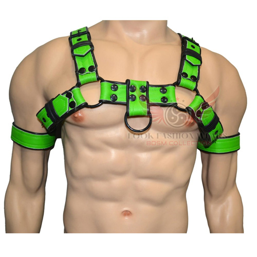 Men's Bulldog Leather Chest Body Harness