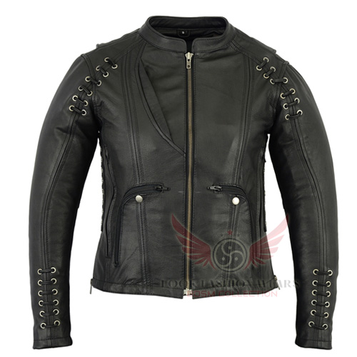 Women's Leather Biker Style Jacket