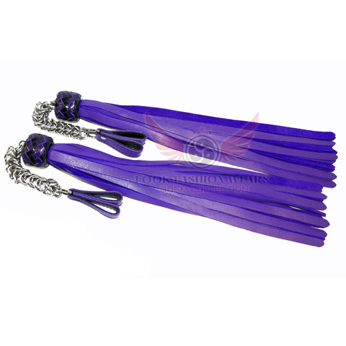 Poi Finger Purple Genuine Leather Flogger