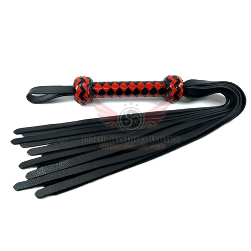 Real Genuine Cowhide Black Leather Flogger