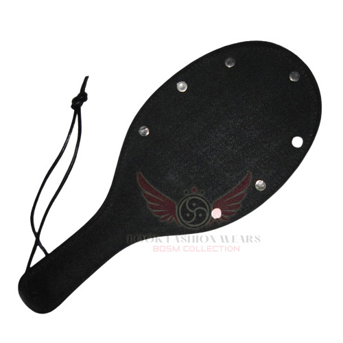 Round Headed Leather Paddle with studs 