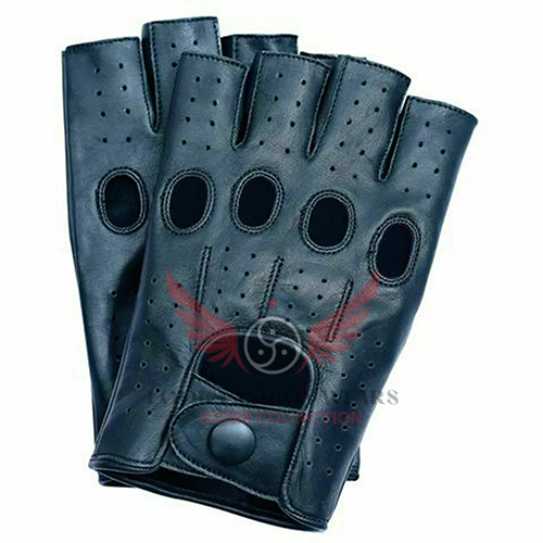 Fingerless Leather Driving Gloves