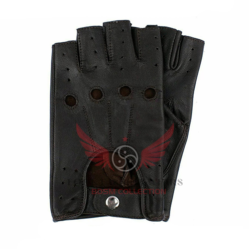 Fingerless Leather Driving Gloves